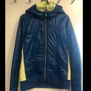 Lululemon Uba Hoodie Jacket Softshell Size 8 Turquoise/Yellow